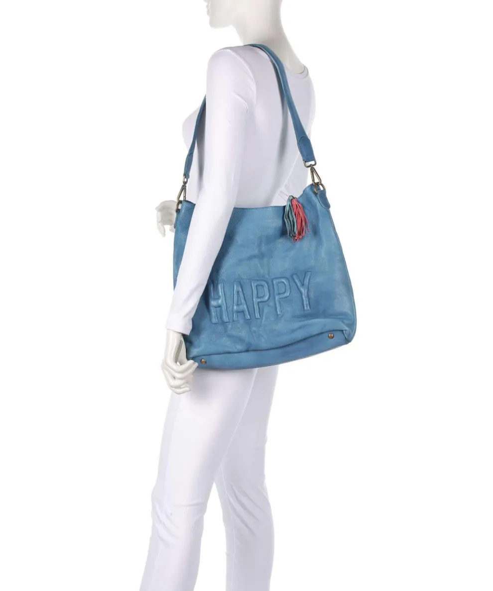 Paoliweg 2 Schultertasche genarbtes Leder blau