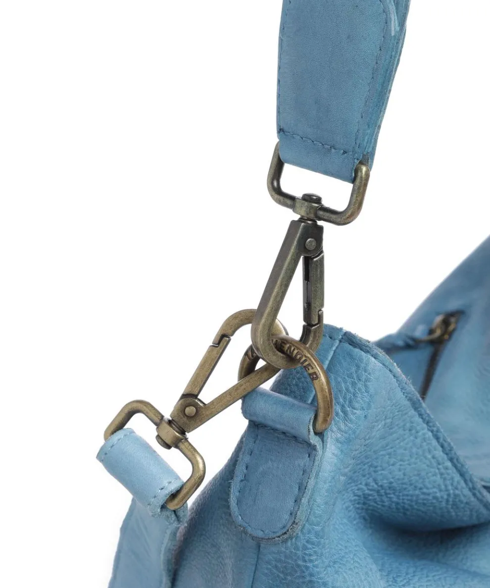 Paoliweg 2 Schultertasche genarbtes Leder blau