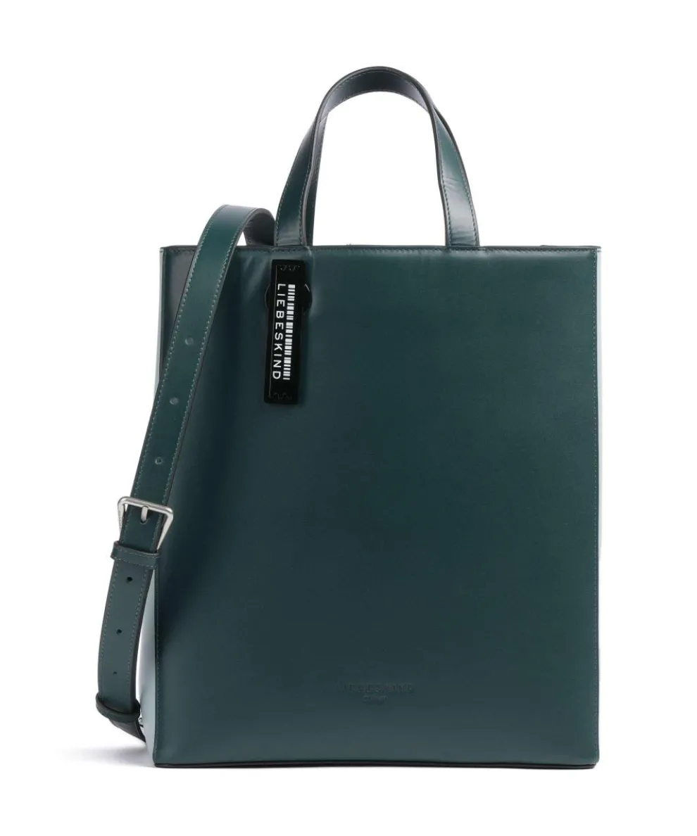 Paper Bag Carter M Handtasche glattes Leder dunkelgrün