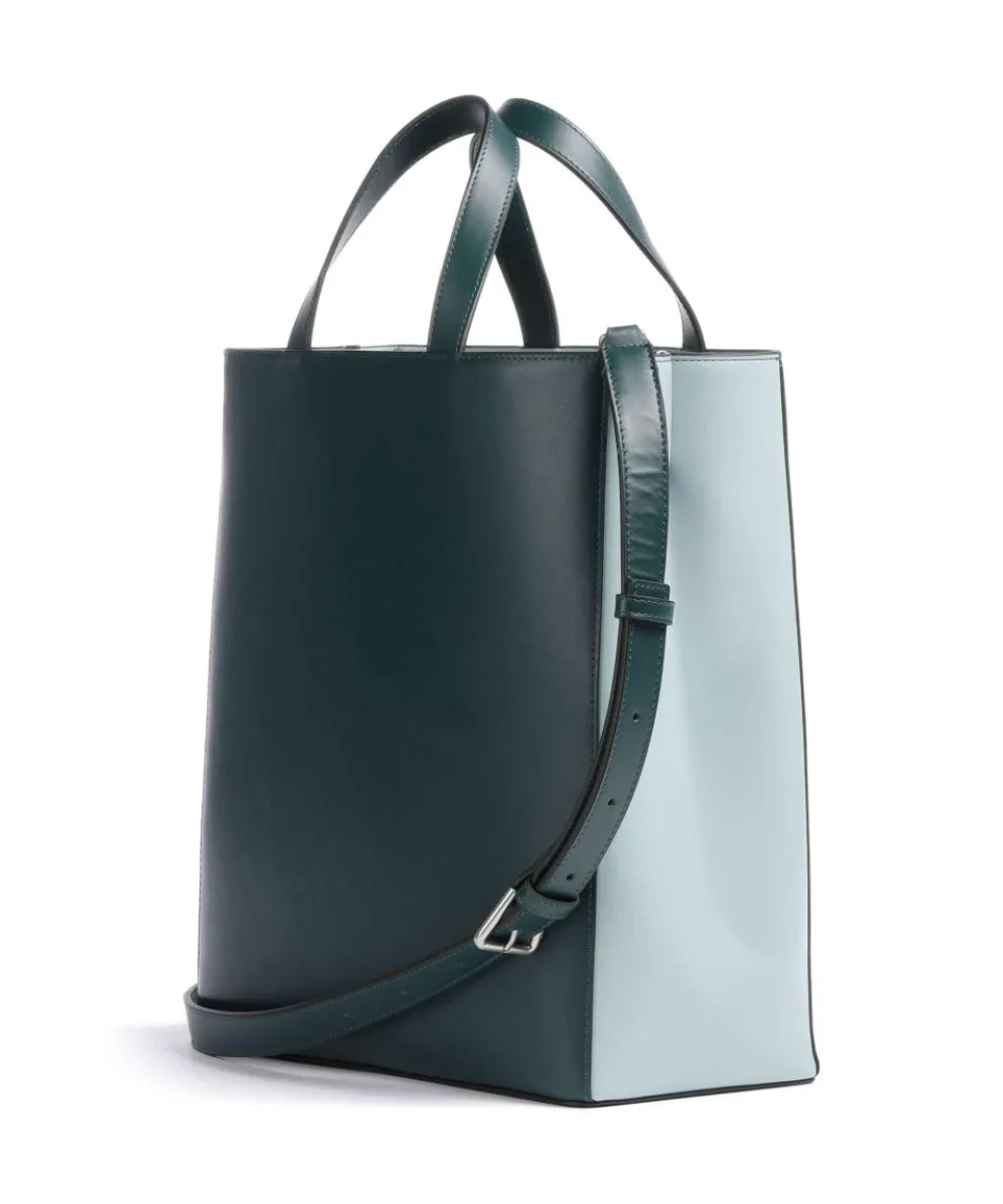Paper Bag Carter M Handtasche glattes Leder dunkelgrün