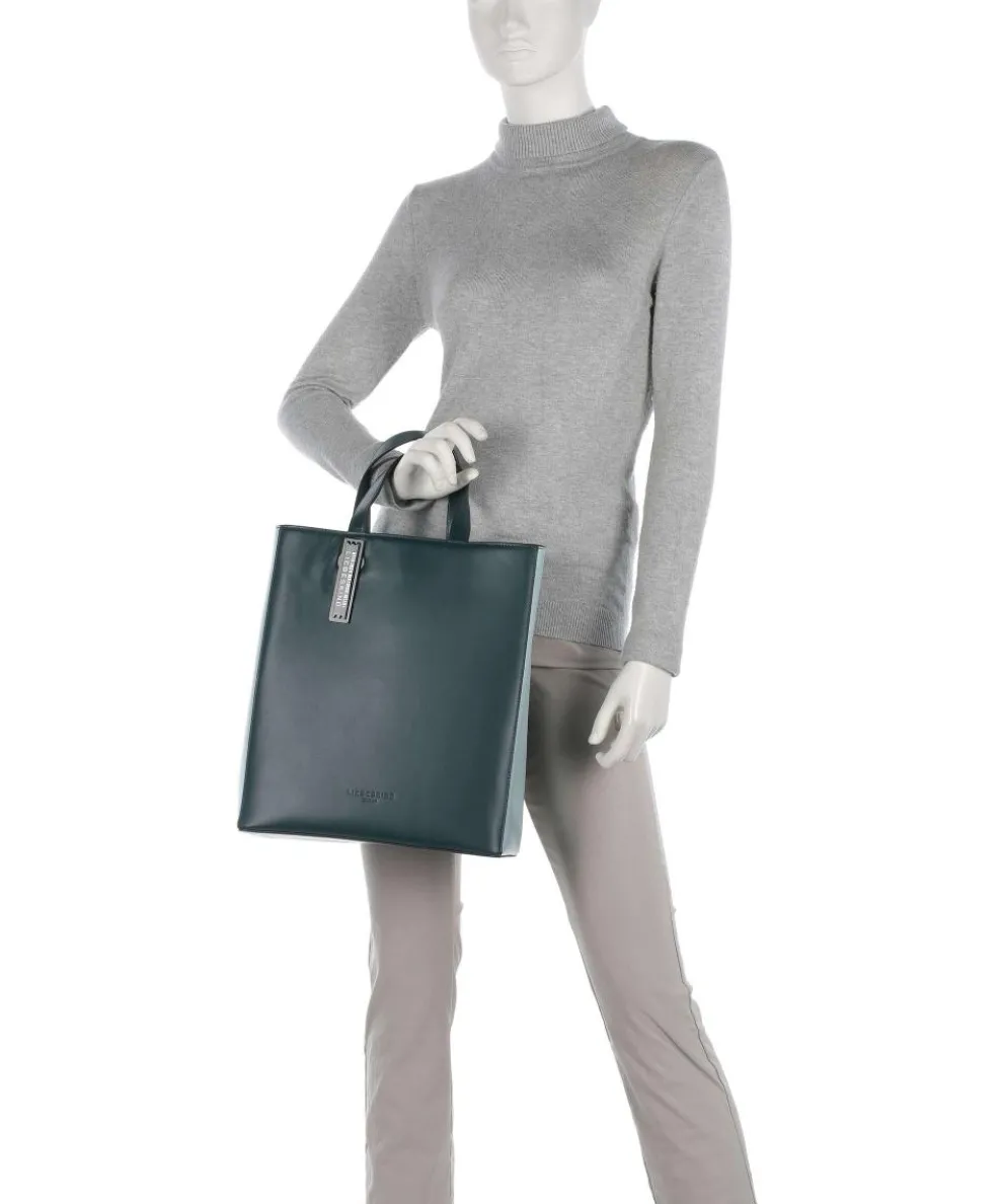 Paper Bag Carter M Handtasche glattes Leder dunkelgrün