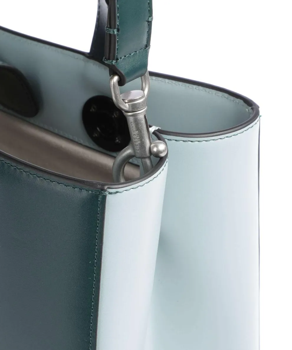 Paper Bag Carter M Handtasche glattes Leder dunkelgrün