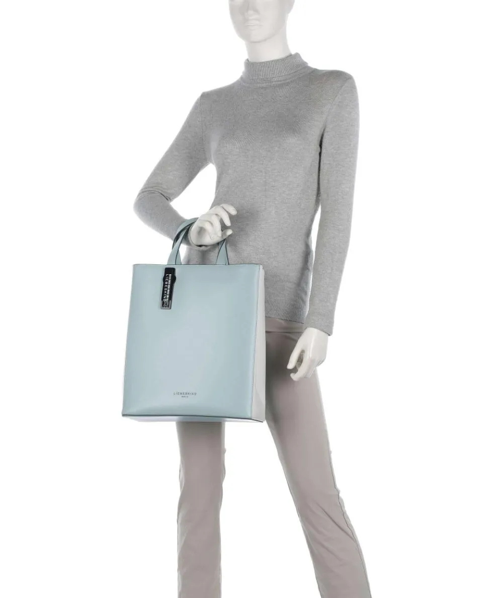 Paper Bag Carter M Handtasche glattes Leder hellblau