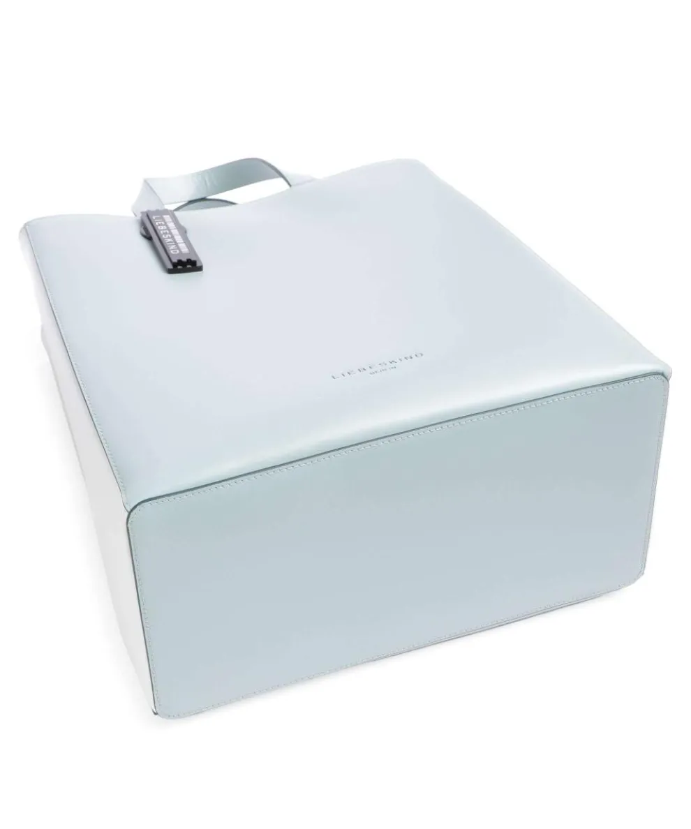 Paper Bag Carter M Handtasche glattes Leder hellblau