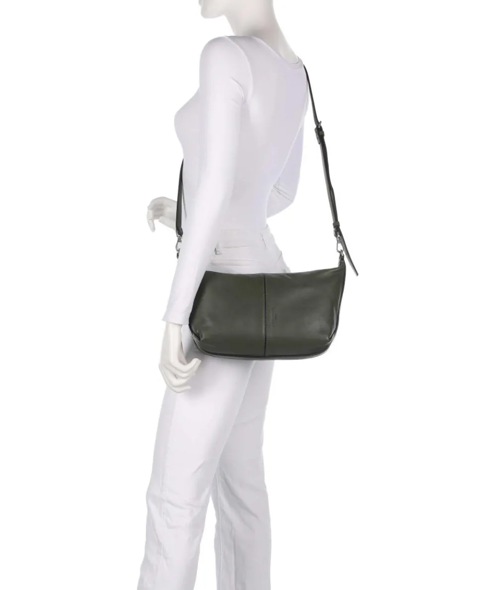 Paris Sheep Natural Schultertasche Schafsleder dunkelgrün