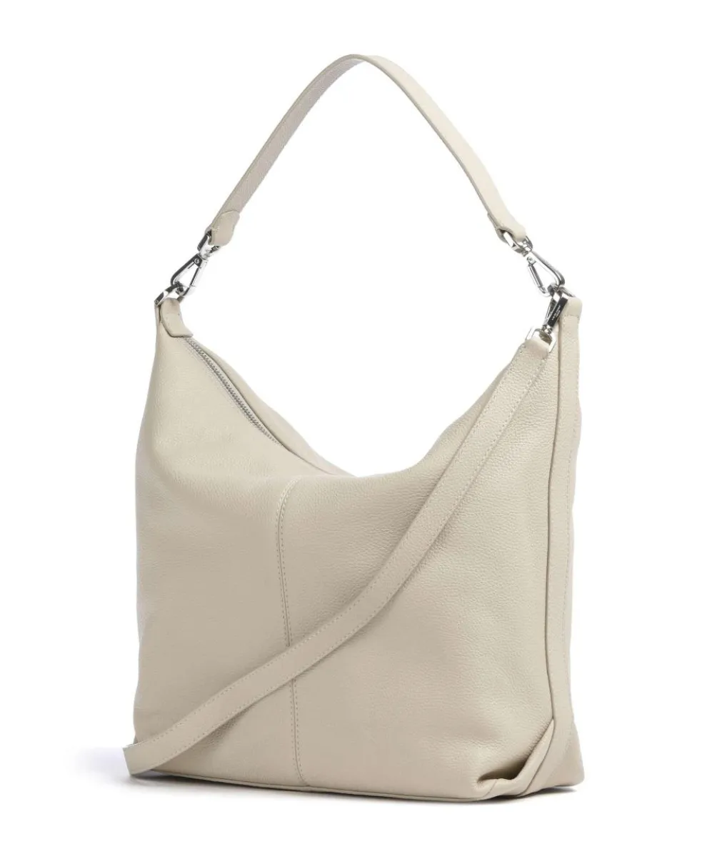 Paris Small Pebble M Beuteltasche genarbtes Rindsleder creme