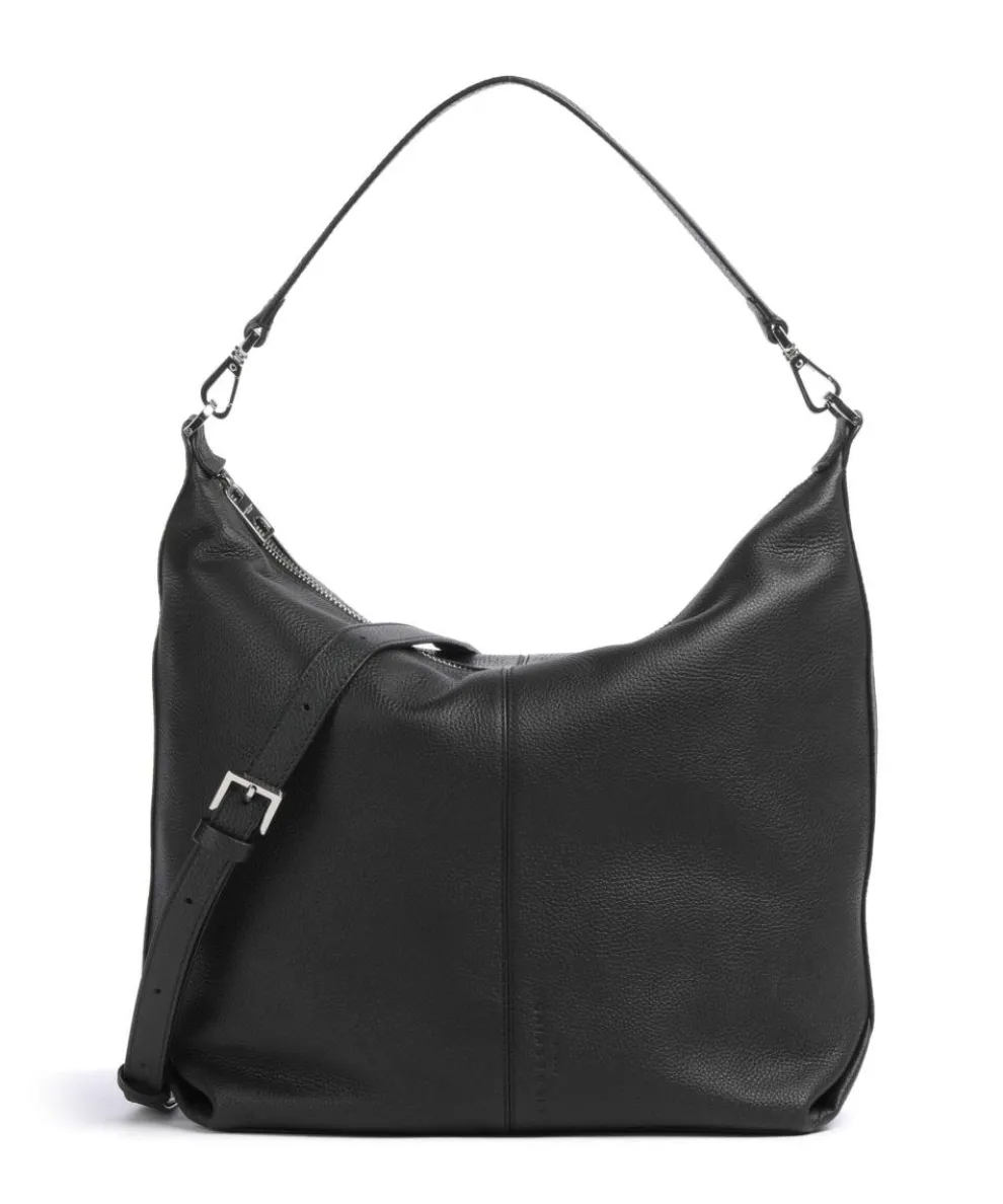 Paris Small Pebble M Beuteltasche genarbtes Rindsleder schwarz
