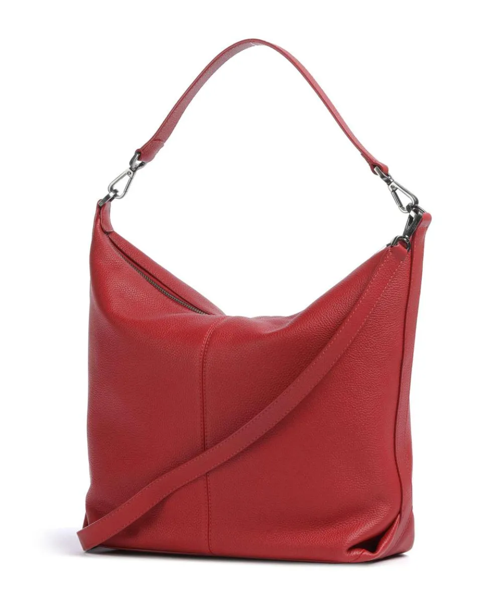 Paris Small Pebble M Beuteltasche genarbtes Rindsleder dunkelrot