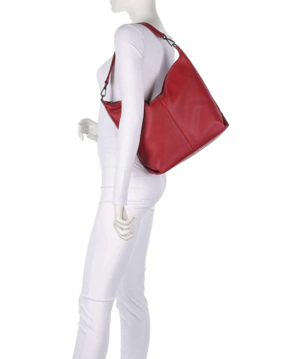 Paris Small Pebble M Beuteltasche genarbtes Rindsleder dunkelrot