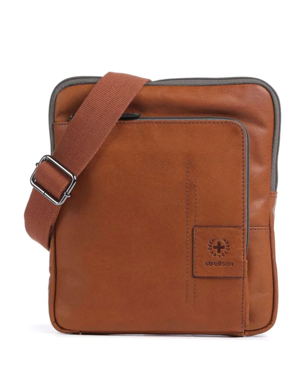 Hyde Park Brian Umhängetasche fein genarbtes Leder cognac