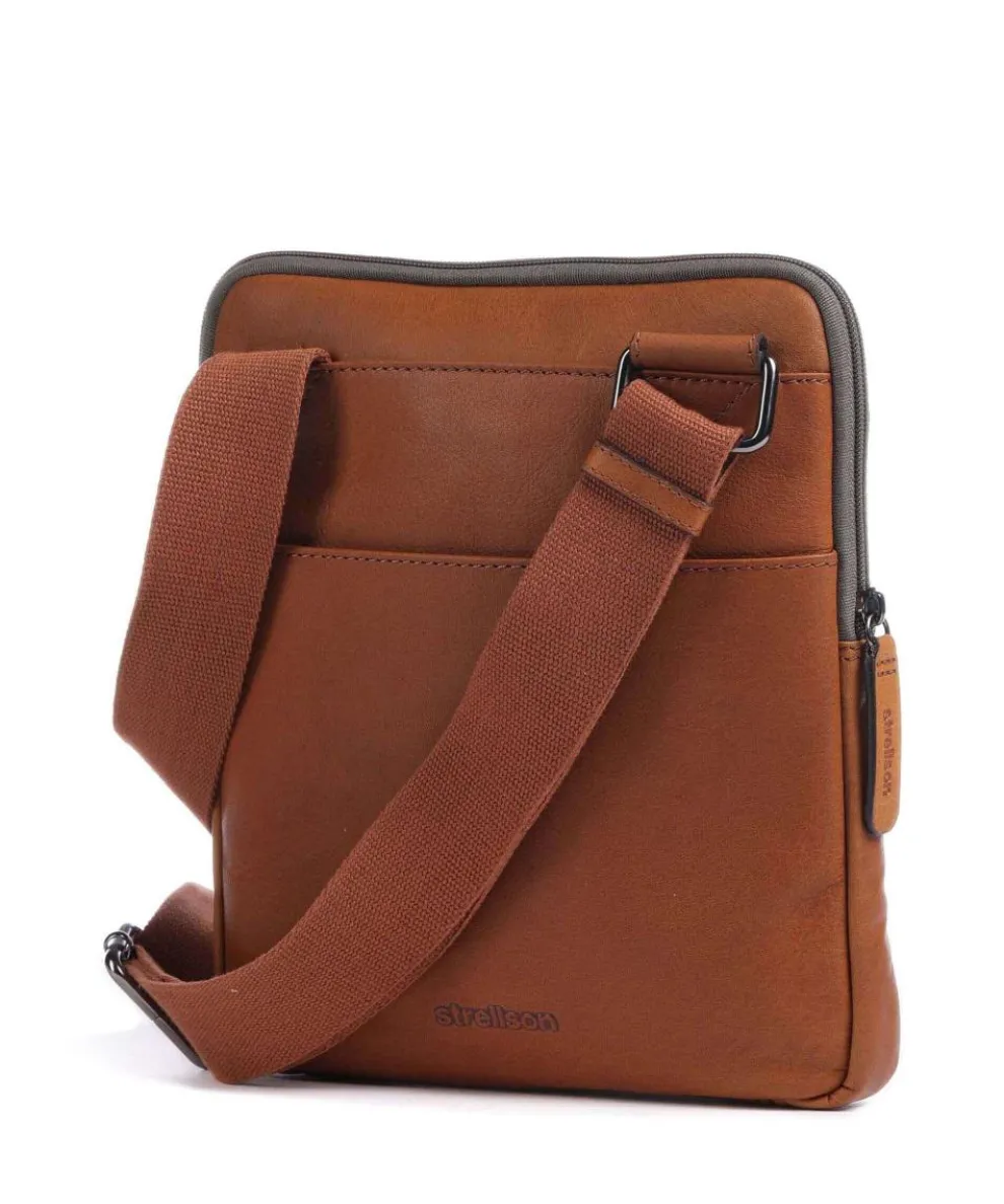 Hyde Park Brian Umhängetasche fein genarbtes Leder cognac