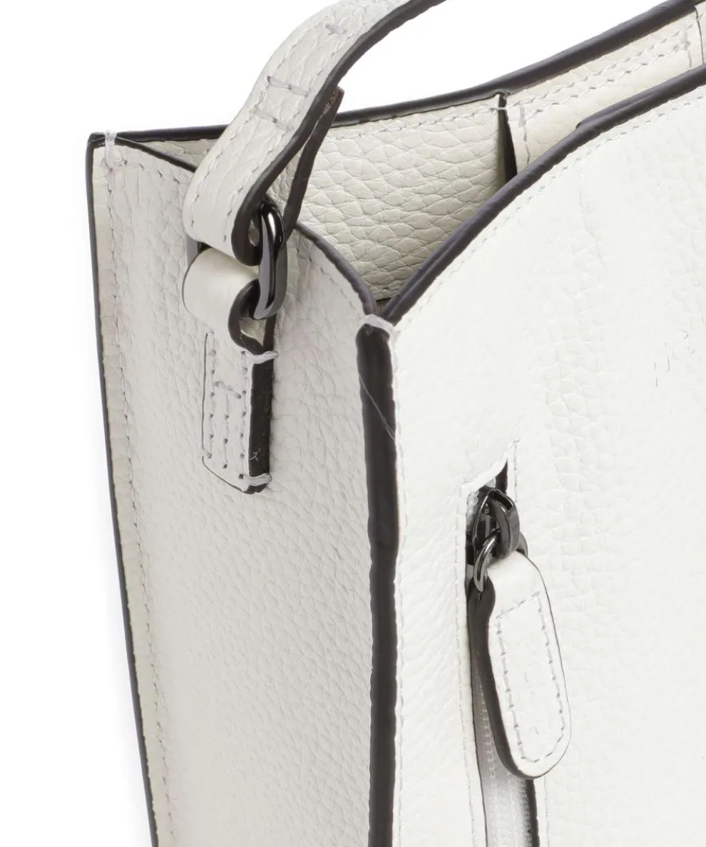 Peephole Umhängetasche genarbtes Rindsleder weiß