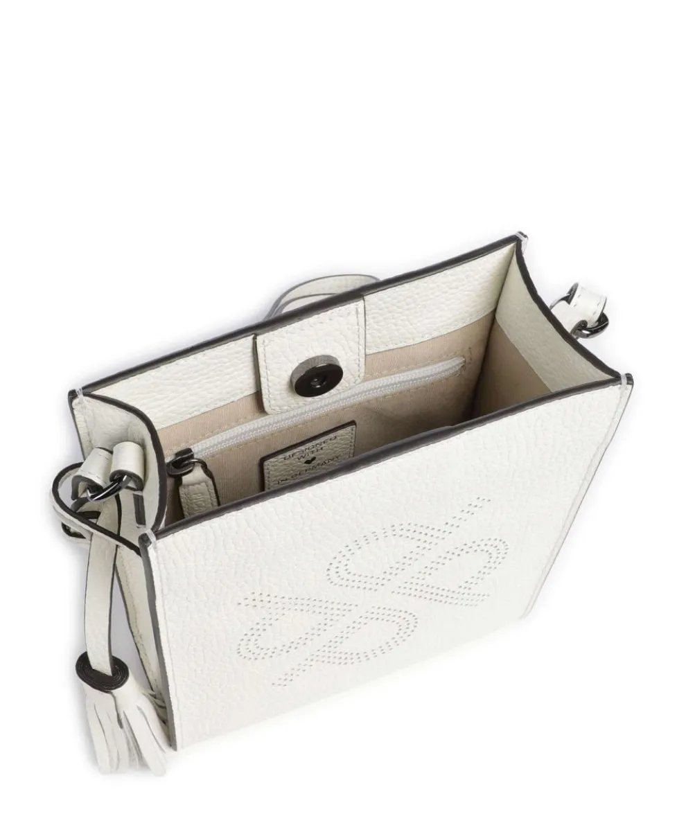 Peephole Umhängetasche genarbtes Rindsleder weiß