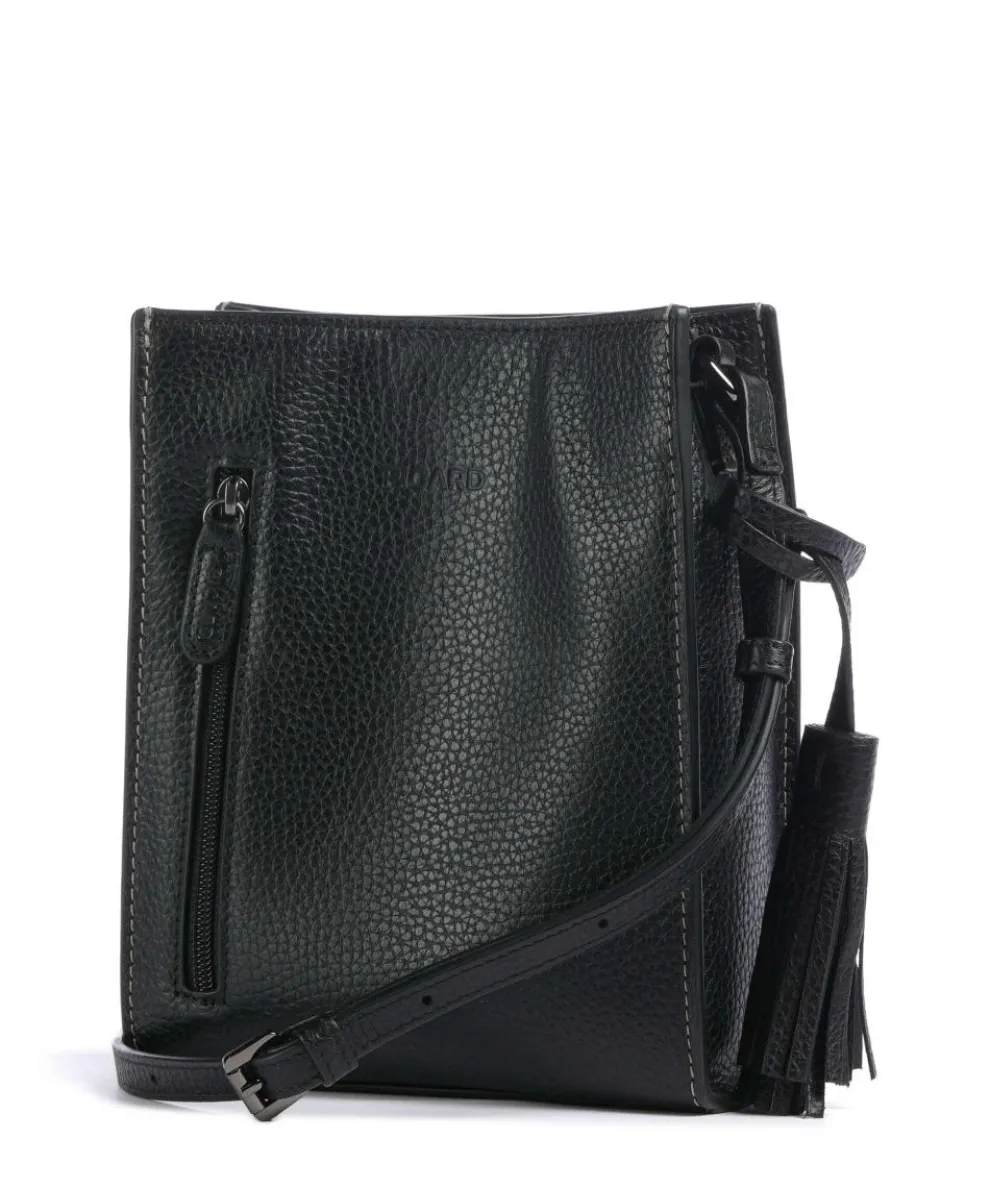 Peephole Umhängetasche genarbtes Rindsleder schwarz