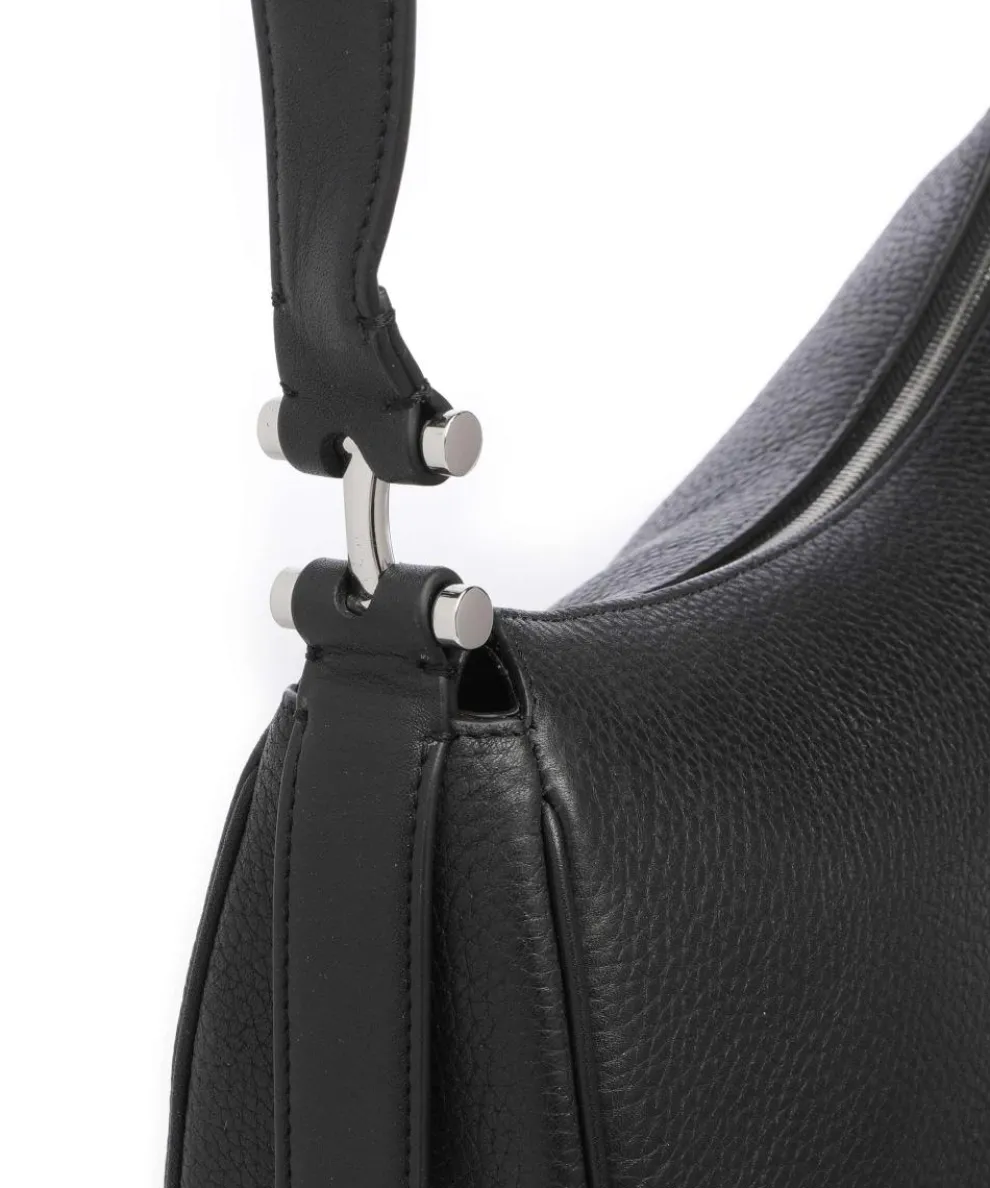 Pemberton Row Schultertasche genarbtes Rindsleder schwarz
