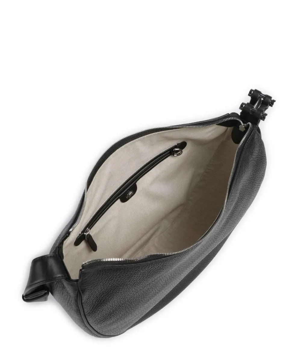 Pemberton Row Schultertasche genarbtes Rindsleder schwarz