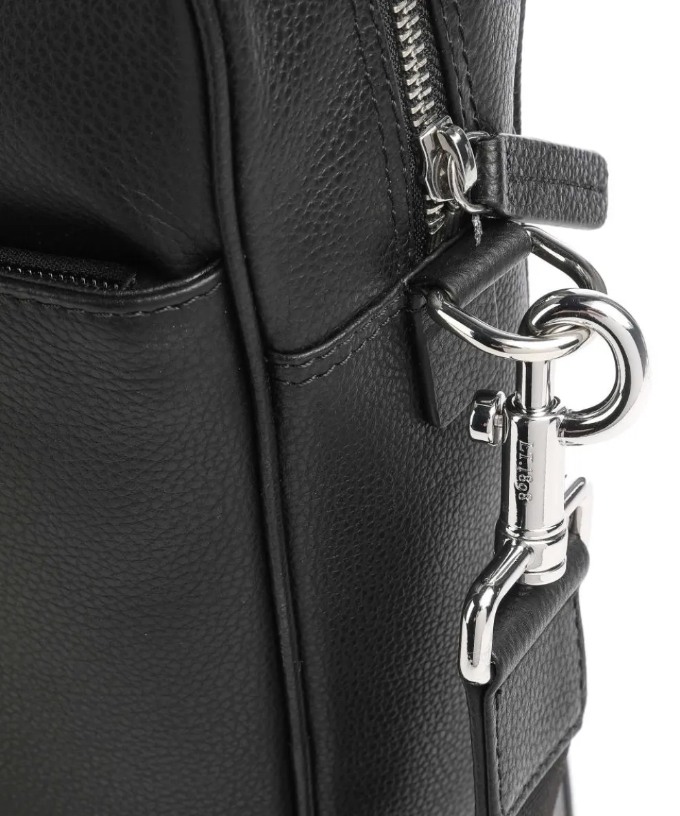 Charles Aktentasche 14″ genarbtes Leder schwarz
