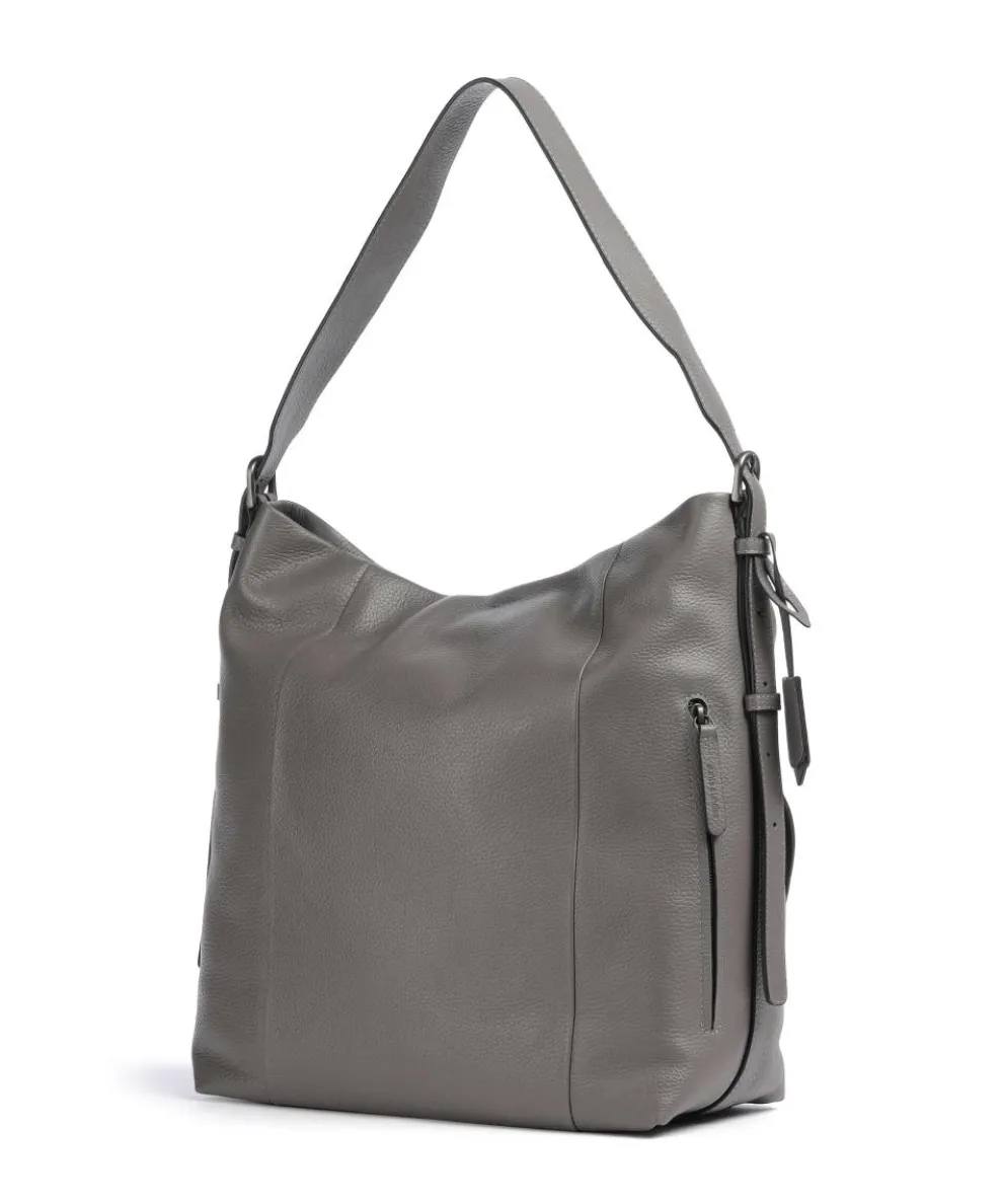 Philocalists Ally Beuteltasche genarbtes Rindsleder grau