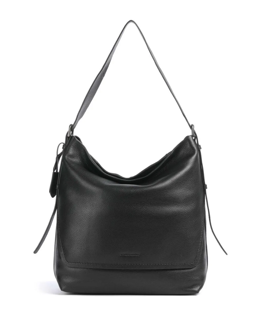 Philocalists Ally Beuteltasche genarbtes Rindsleder schwarz