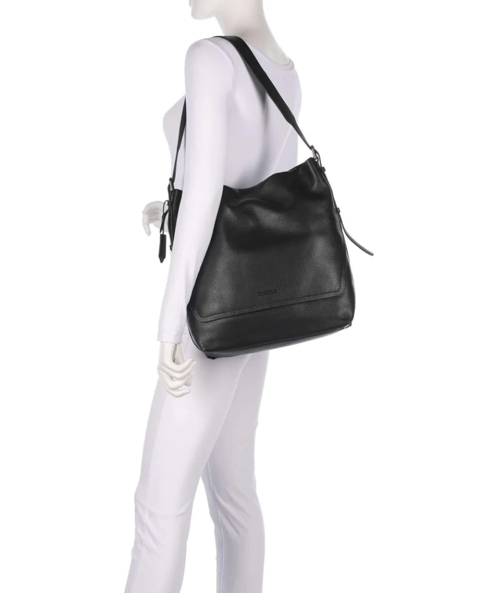 Philocalists Ally Beuteltasche genarbtes Rindsleder schwarz