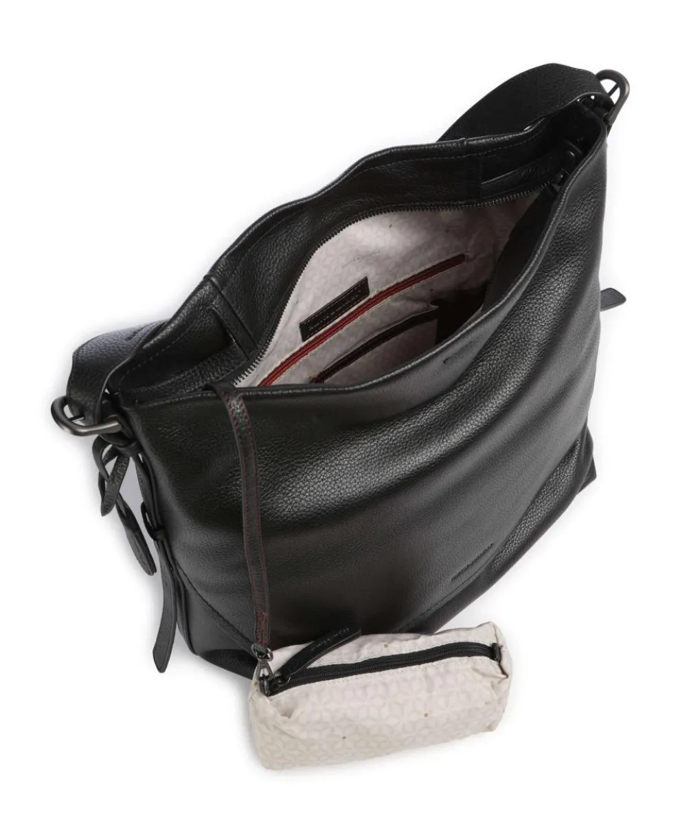 Philocalists Ally Beuteltasche genarbtes Rindsleder schwarz