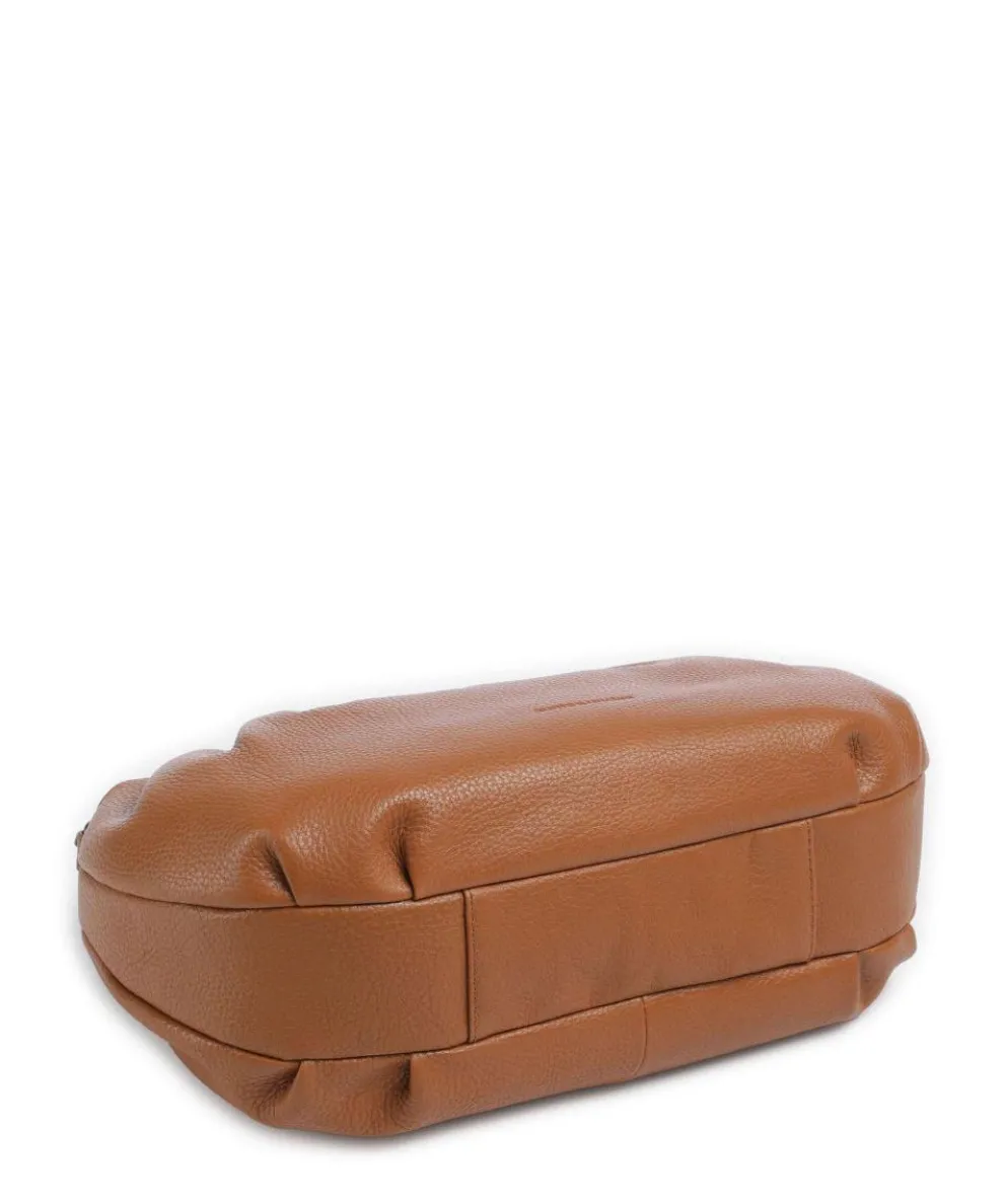 Philocalists Pearl Schultertasche genarbtes Leder braun