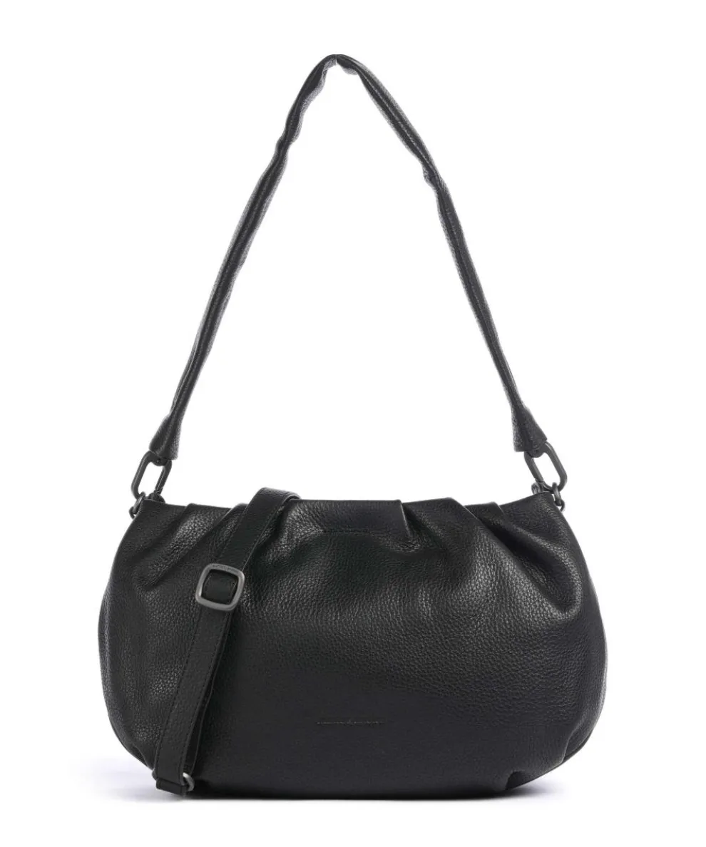 Philocalists Pearl Schultertasche genarbtes Leder schwarz