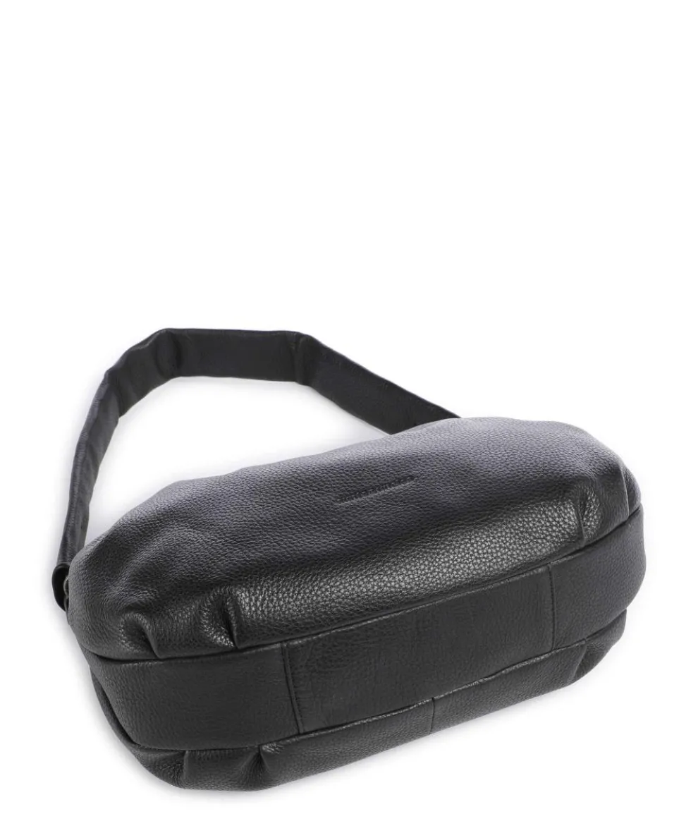 Philocalists Pearl Schultertasche genarbtes Leder schwarz