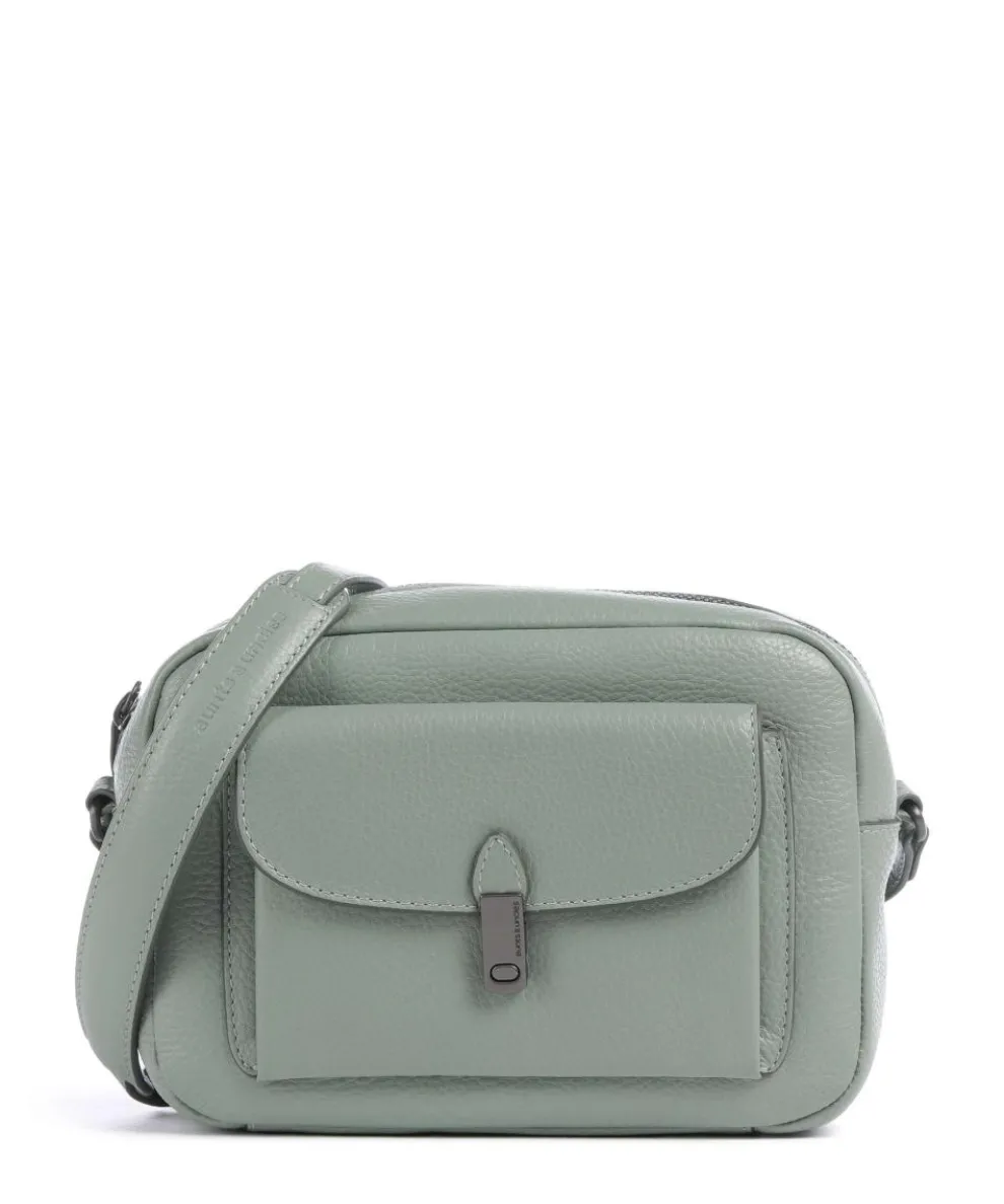 Philocalists Posh Umhängetasche genarbtes Leder graugrün