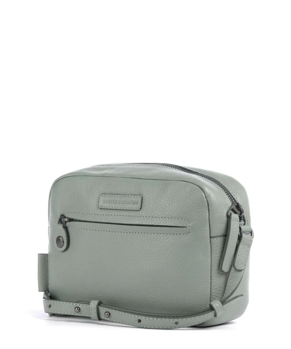 Philocalists Posh Umhängetasche genarbtes Leder graugrün
