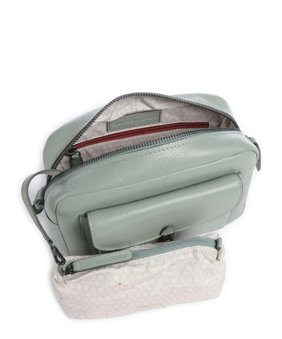 Philocalists Posh Umhängetasche genarbtes Leder graugrün