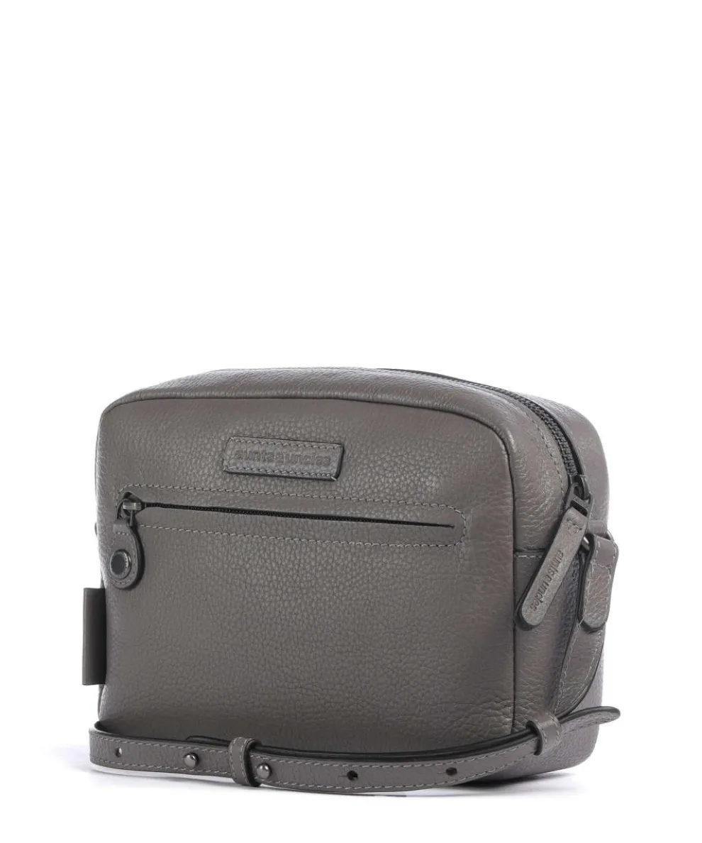Philocalists Posh Umhängetasche genarbtes Leder dunkelgrau