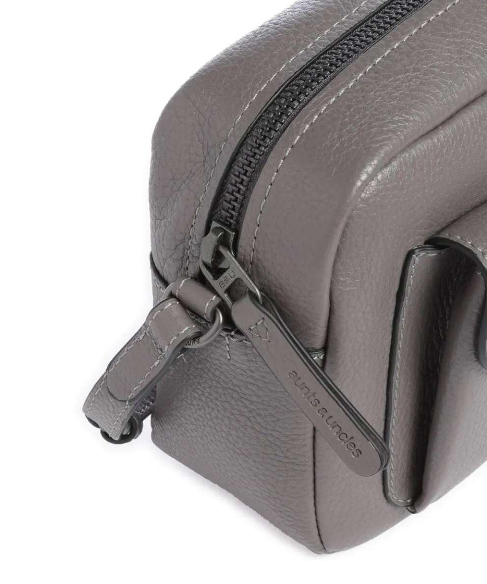 Philocalists Posh Umhängetasche genarbtes Leder dunkelgrau