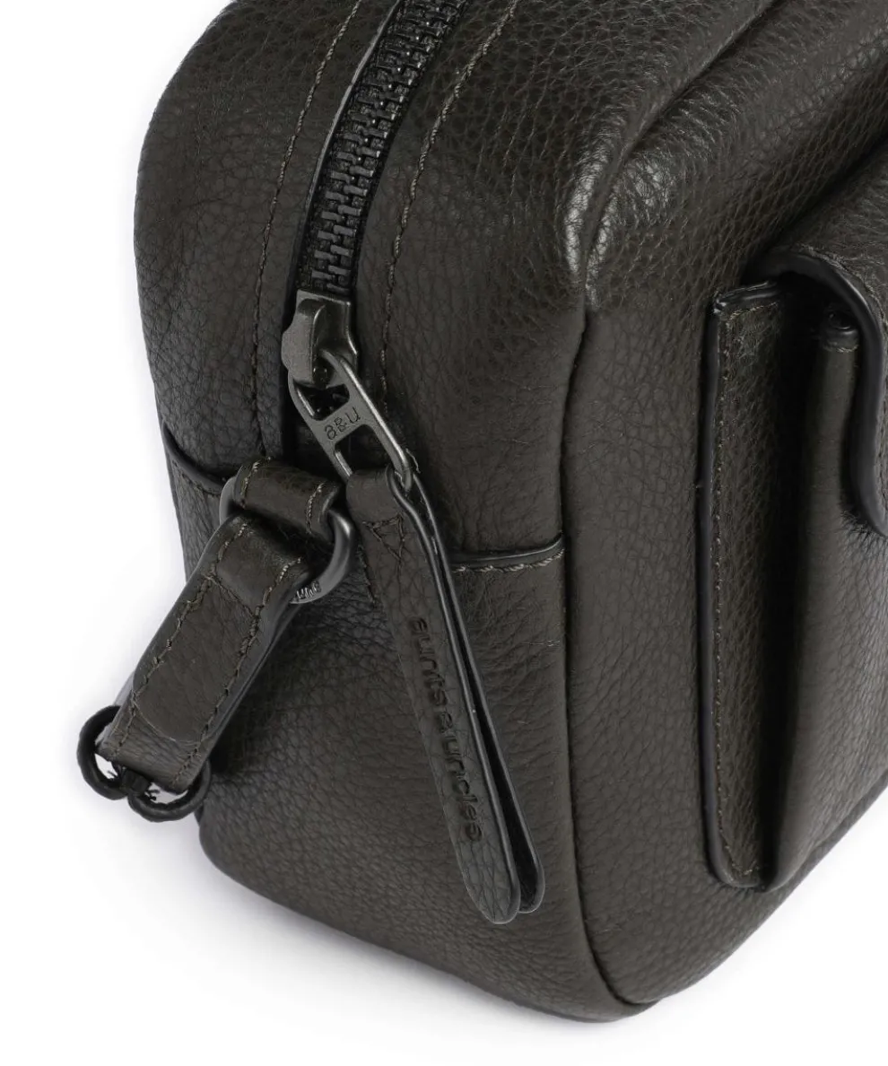 Philocalists Posh Umhängetasche genarbtes Leder khaki