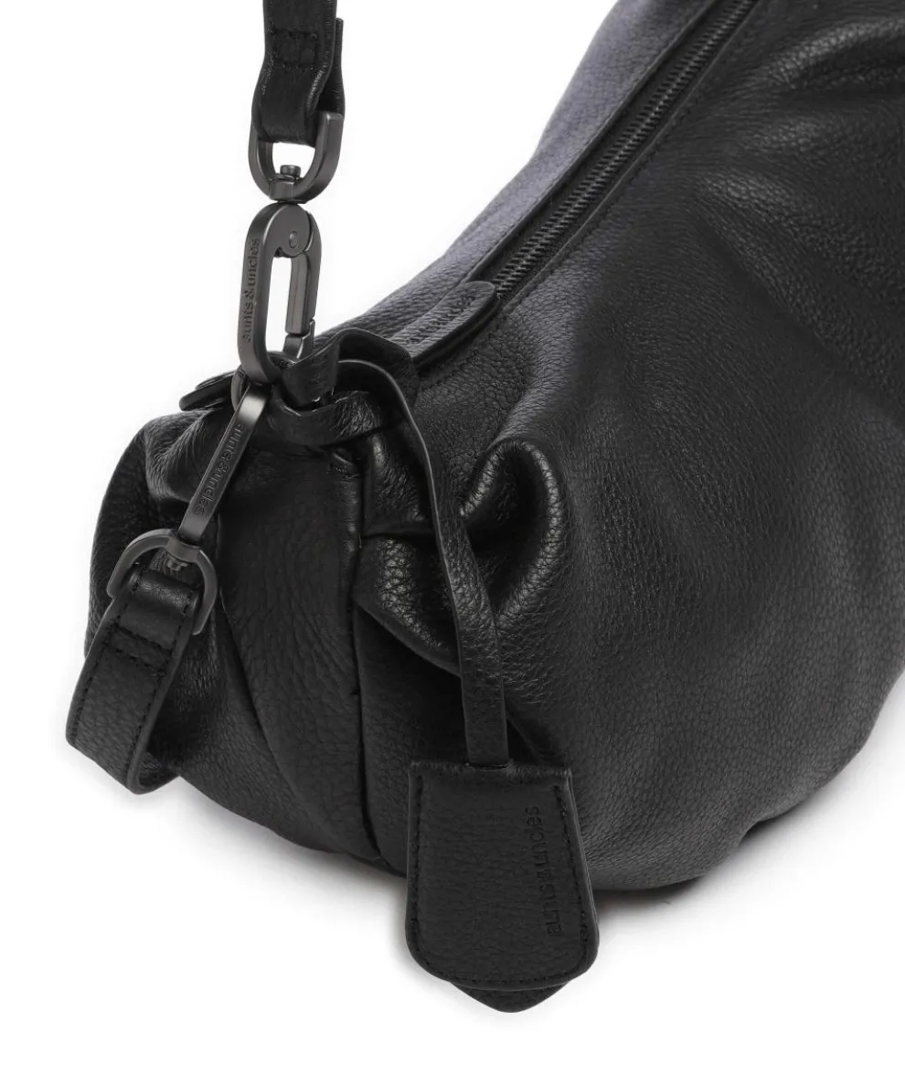 Philocalists Sparkle Beuteltasche genarbtes Leder schwarz