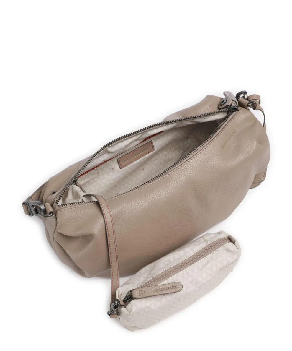 Philocalists Sparkle Beuteltasche genarbtes Leder beige
