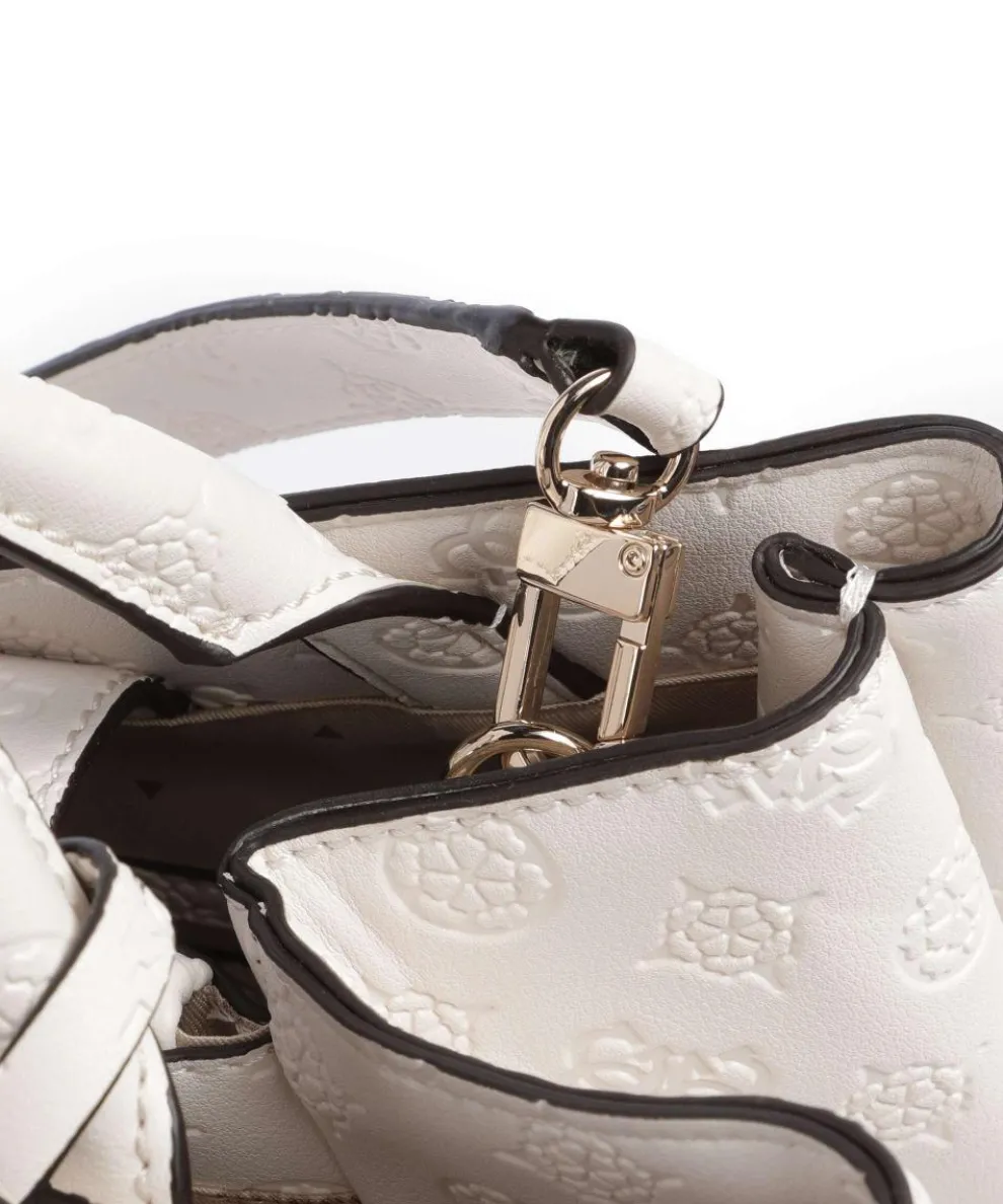 Phoebe Peony Debossed Handtasche Lederimitat elfenbein