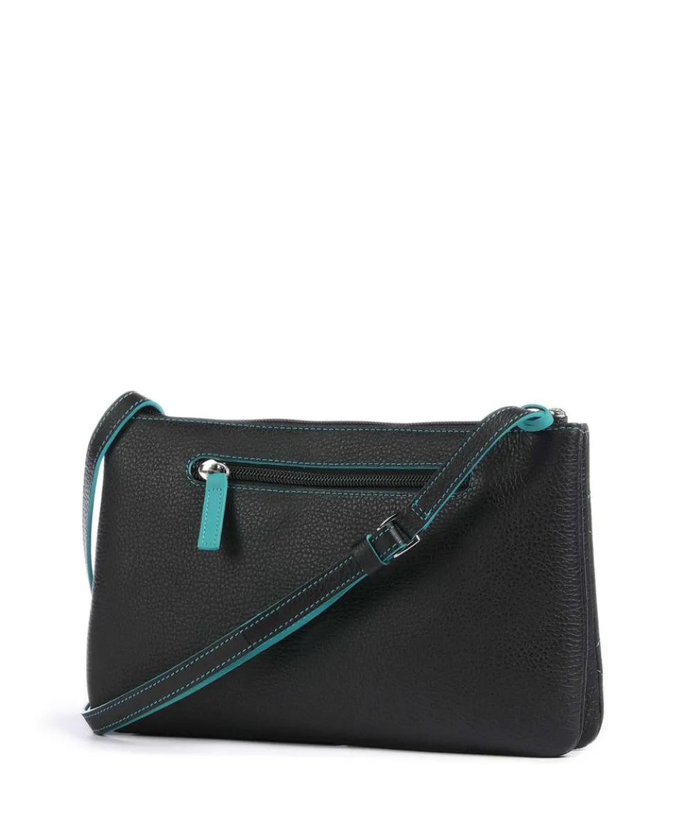 Pienza Umhängetasche genarbtes Leder schwarz