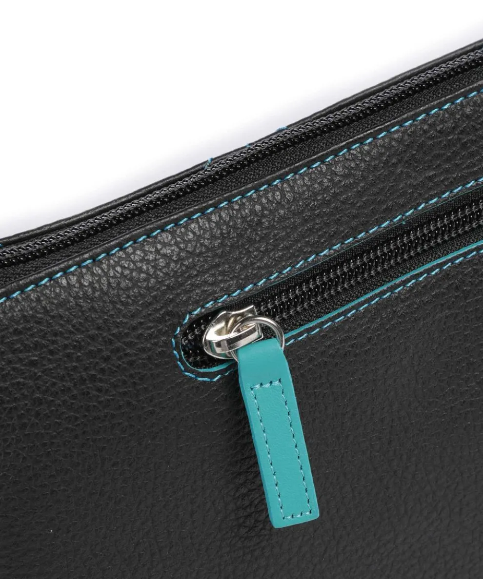 Pienza Umhängetasche genarbtes Leder schwarz