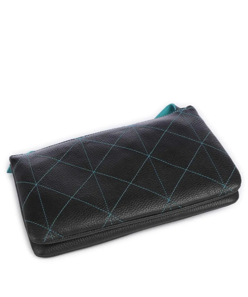 Pienza Umhängetasche genarbtes Leder schwarz