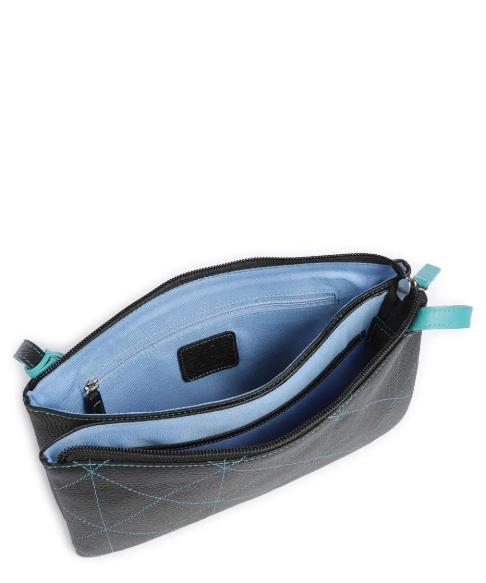 Pienza Umhängetasche genarbtes Leder schwarz