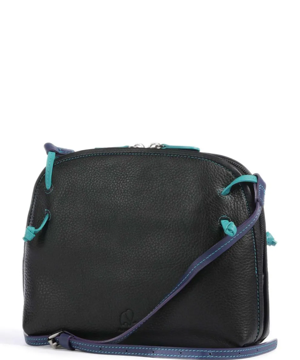 Pienza Umhängetasche genarbtes Leder schwarz