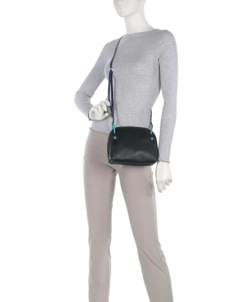 Pienza Umhängetasche genarbtes Leder schwarz