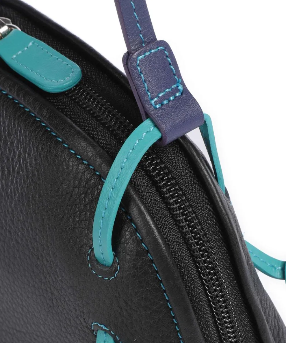 Pienza Umhängetasche genarbtes Leder schwarz