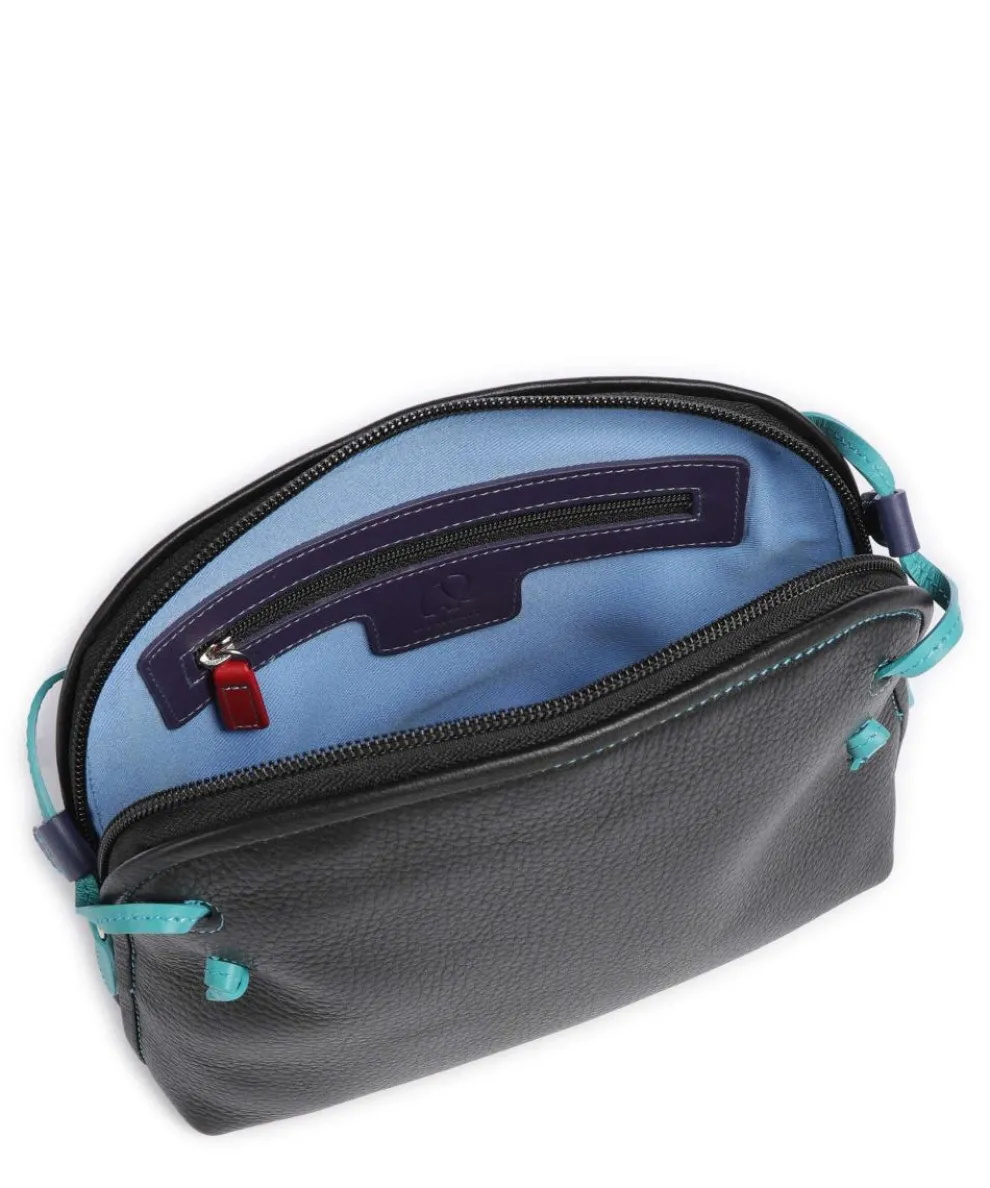 Pienza Umhängetasche genarbtes Leder schwarz