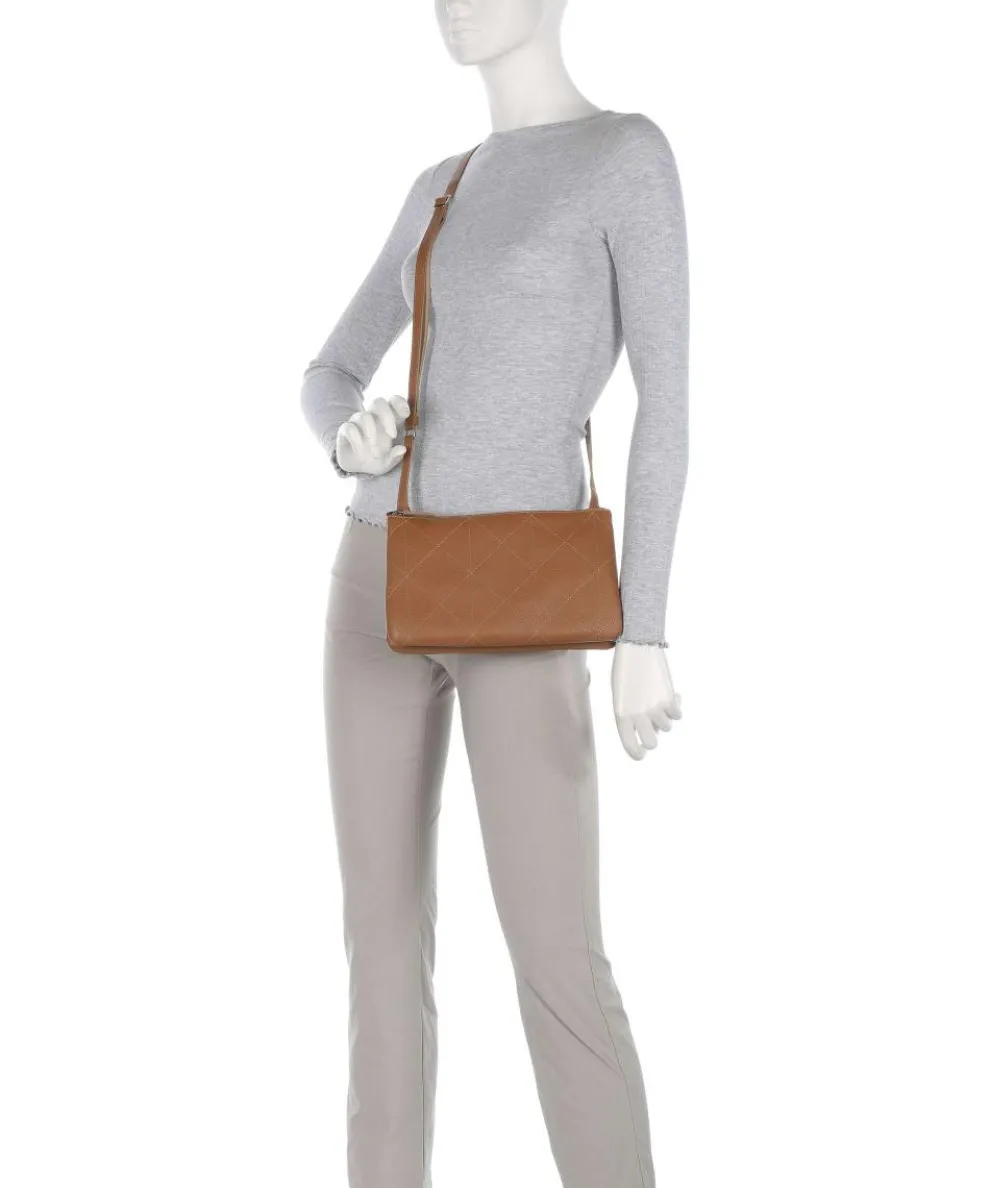 Pienza Umhängetasche genarbtes Leder cognac