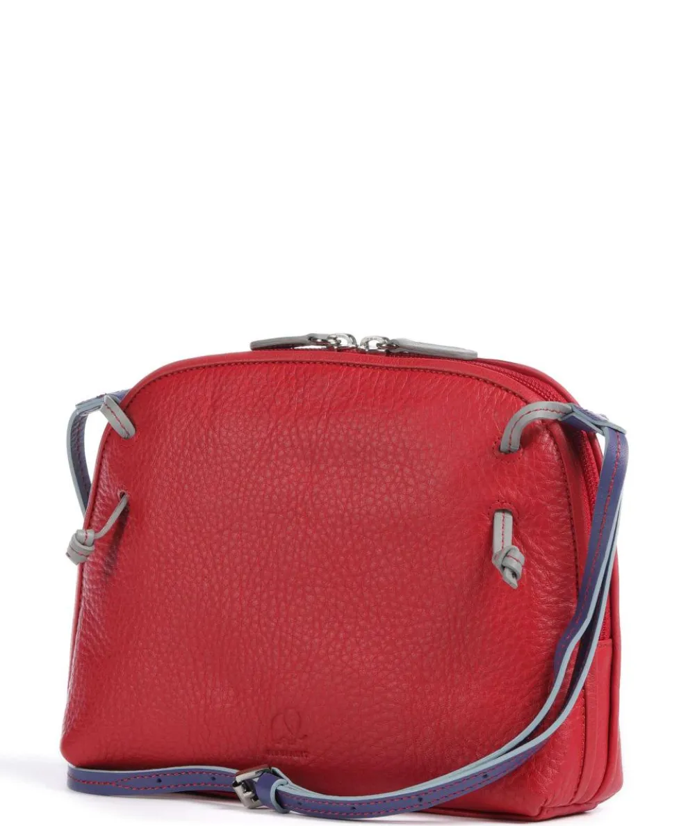 Pienza Umhängetasche genarbtes Leder rot