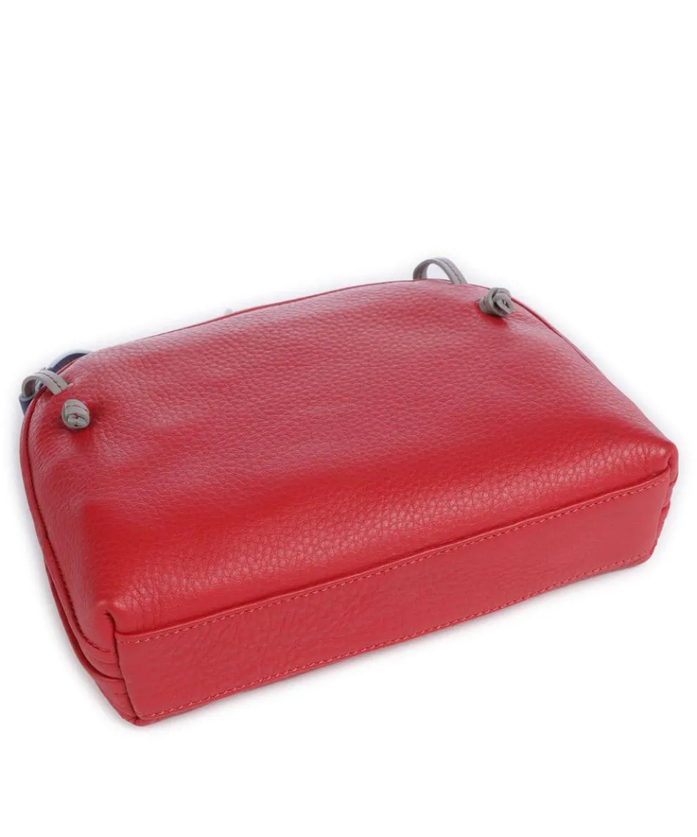 Pienza Umhängetasche genarbtes Leder rot