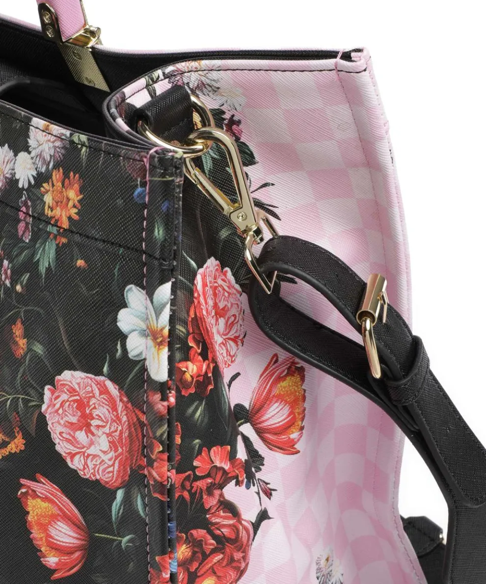 Pink Flowers Handtasche Kunststoff mehrfarbig