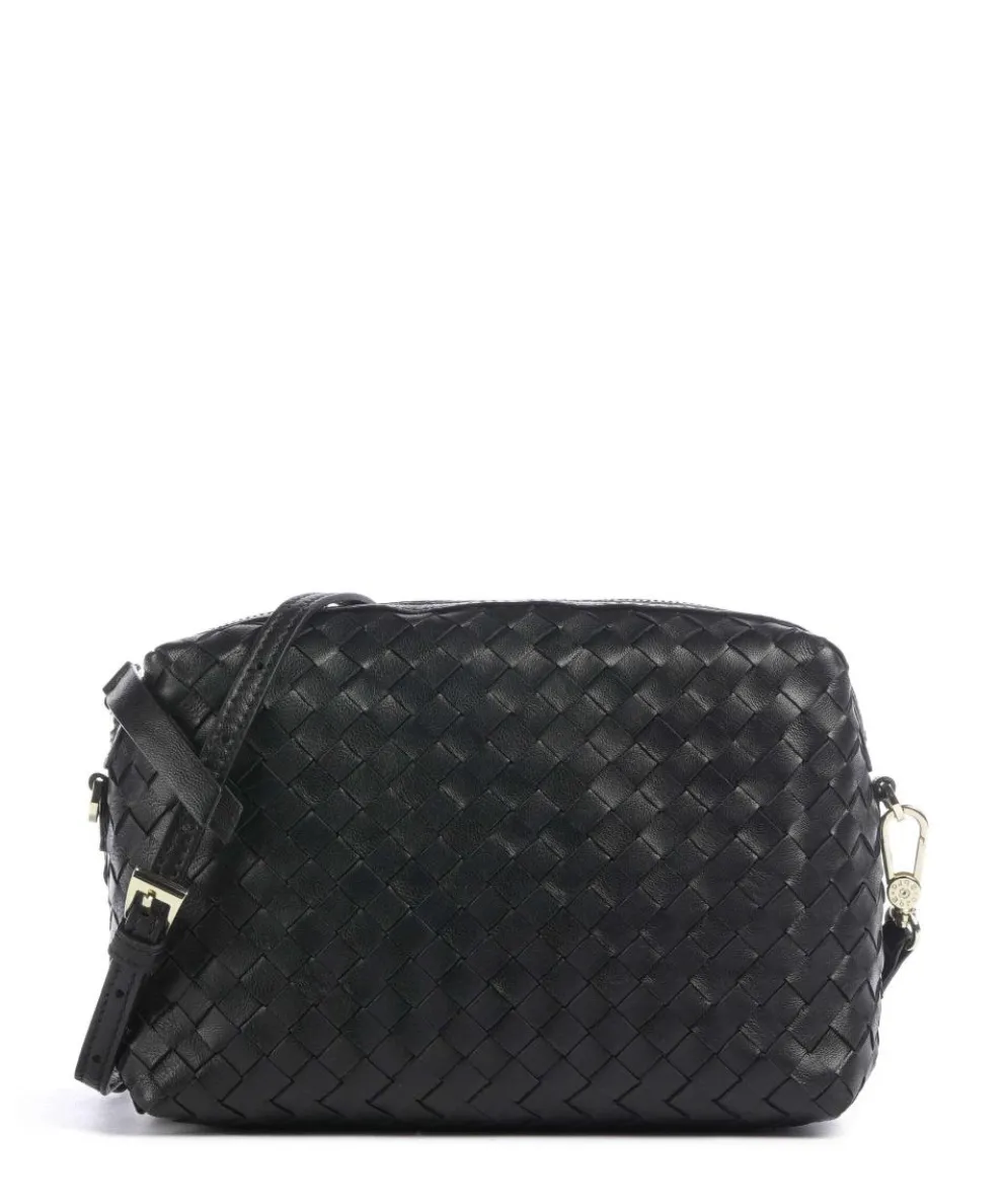 Piuma Kaia Umhängetasche fein genarbtes Leder schwarz